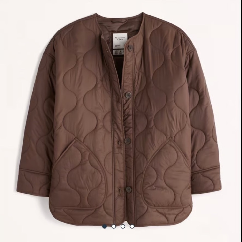 Abercrombie & Fitch Quilted Liner Jacket Oversized Dark Brown Size XL